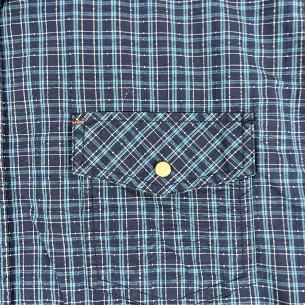 Northwest Territory Shirt Men 2XLT Blue Plaid Pearl Snap Outdoors Casual/Dress